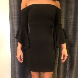 Black off the shoulder dress